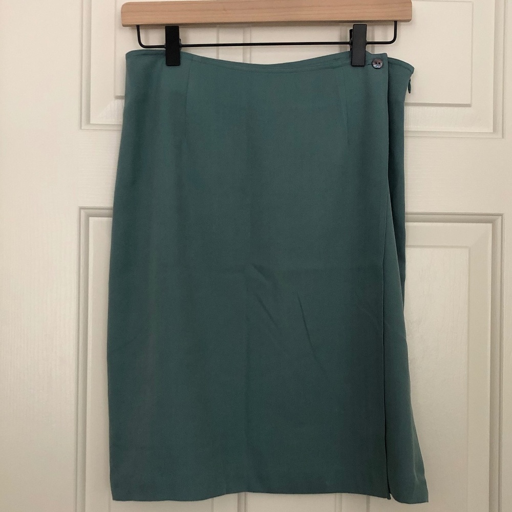 Tommy Bahama 100% Silk Handi-Wrap Skirt, Green/Blue, Size 10
